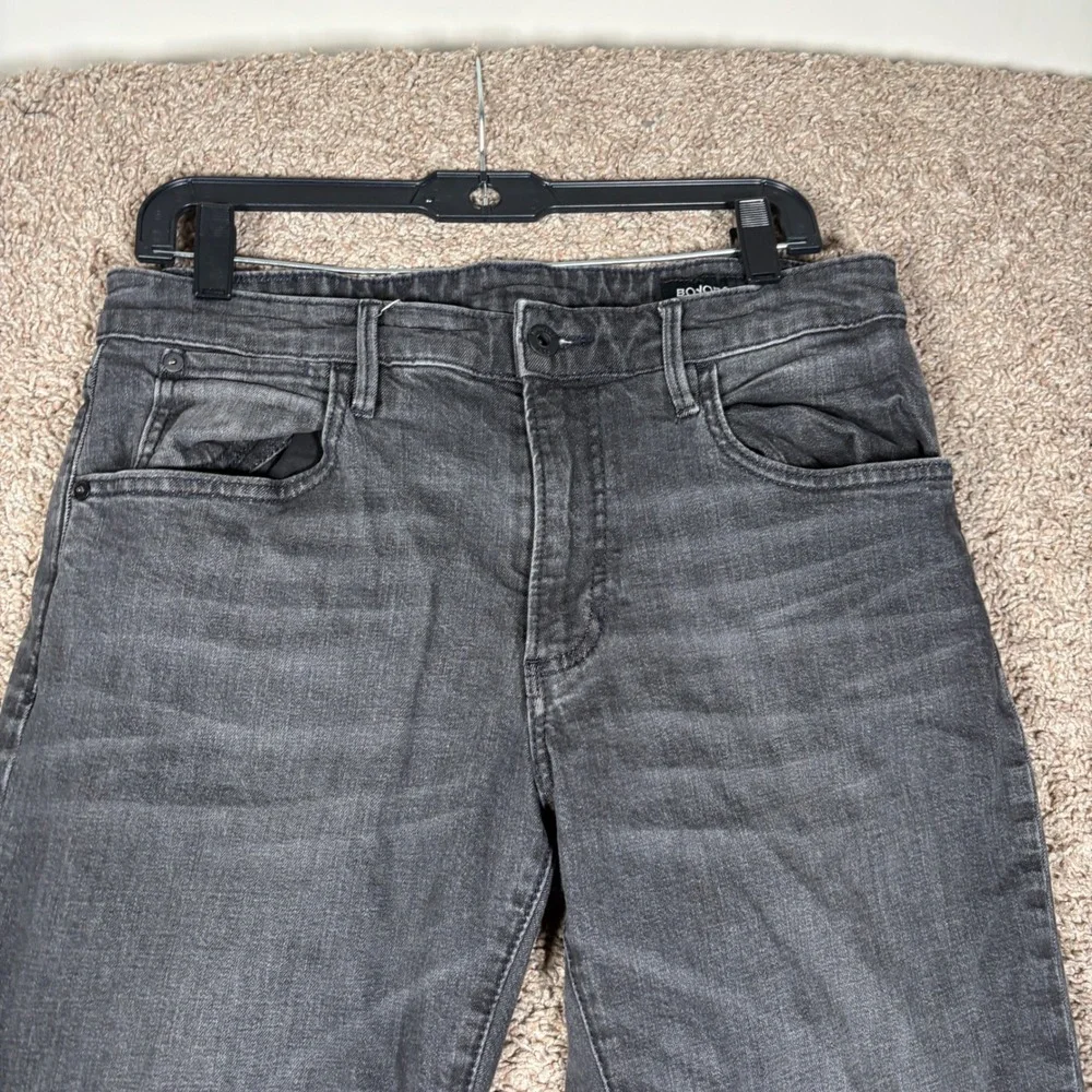 Bonobos Mens Slim Straight Jeans Black Wash Stretch Denim 32x30 (Tag 32x32)